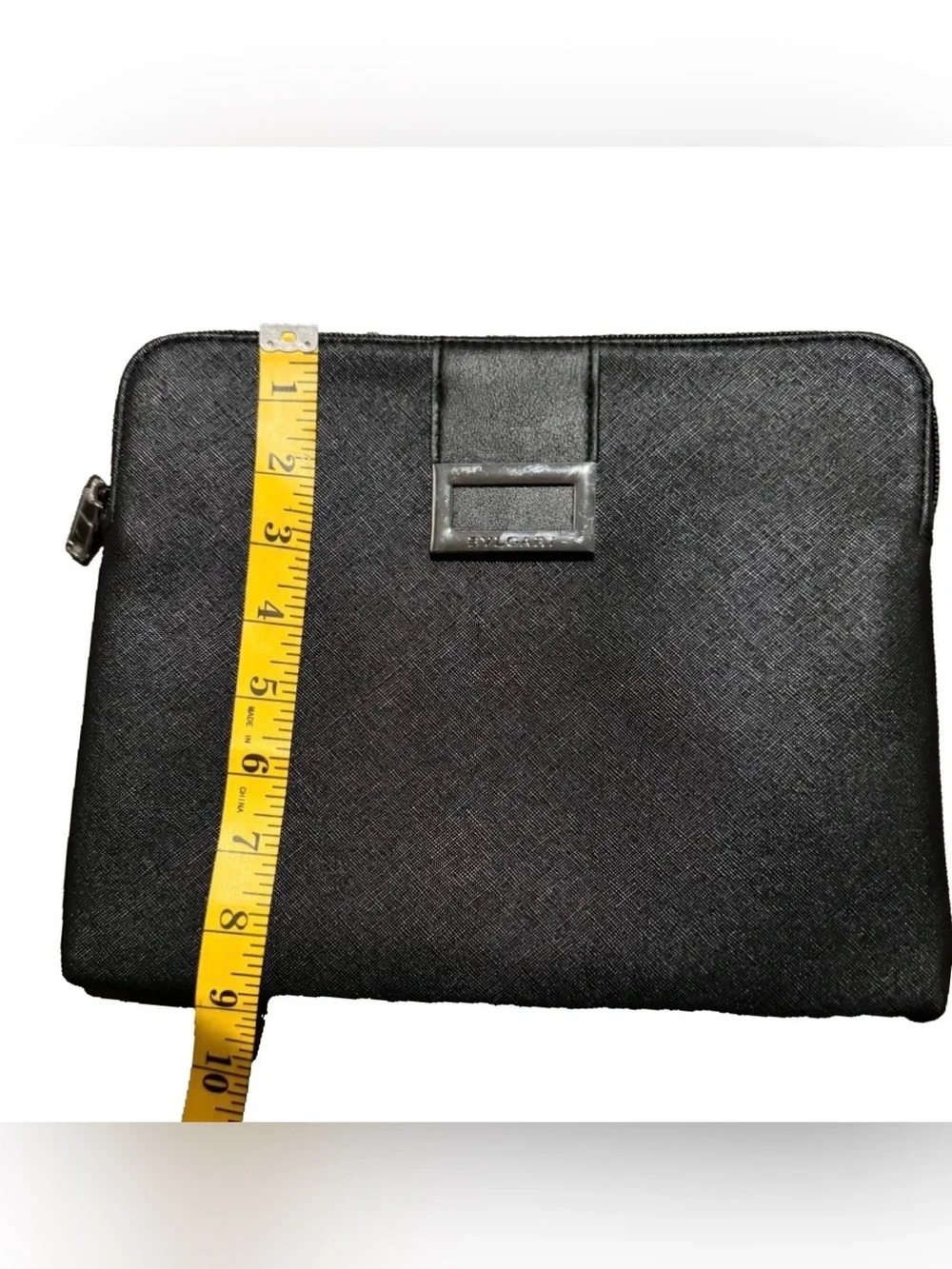 BVLGARI Luxury Makeup Pouch / iPad Case  Black & Silver NWOT